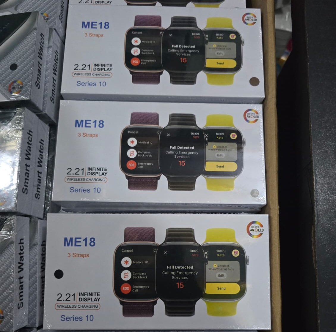 ME 18 Smart Watch 3 strips 2.21 Infinity Display Wiewless Charging