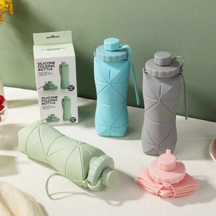 New Creative Silicone Folding Water Cup Outdoor Portable and Scalable Water Cup Sports Water Bottle Travel Water Cup Handy Cup  (Multi Color)