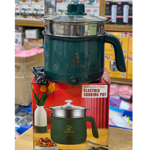 Multicooker Portable Electric Multicooker Cooking Pot With Steamer and Multipurpose 1 Liter Electric Cooker Pot Manual electric heating pot Cooker Rice cooker